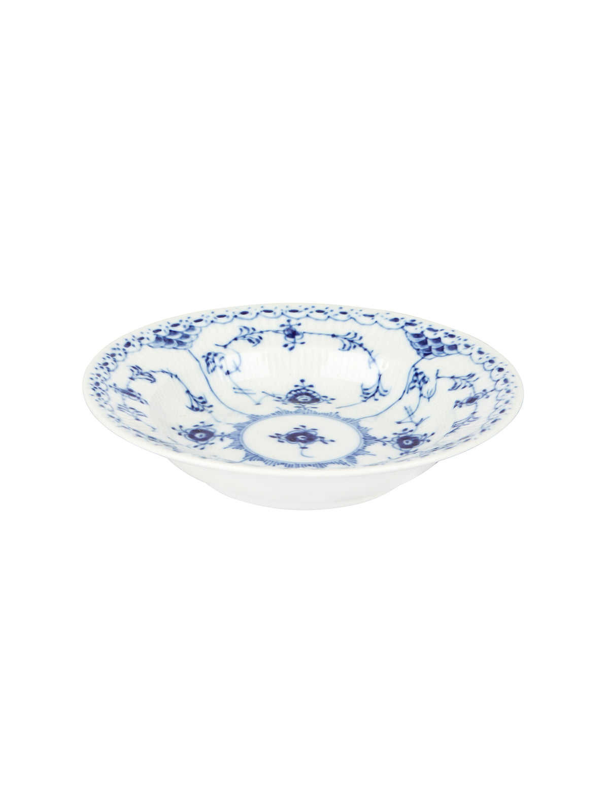 Vintage Royal Copenhagen Blue Fluted Half Lace Rimmed Fruit Bowl Weston Table