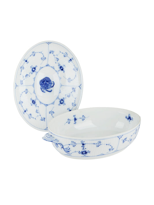Vintage Royal Copenhagen Blue Fluted Plain Tureen Weston Table