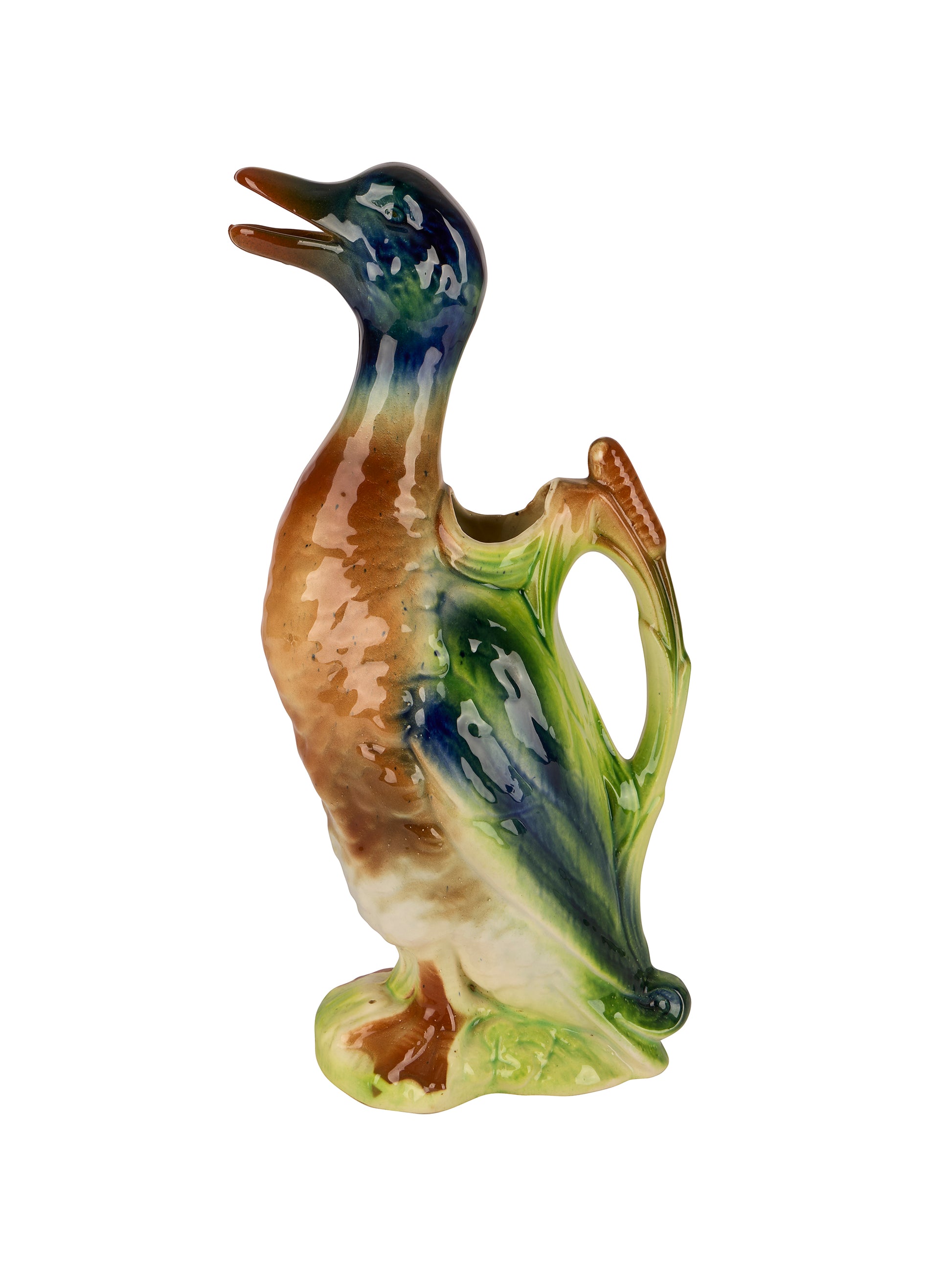 Vintage Saint Clément Majolica Duck Pitcher Weston Table