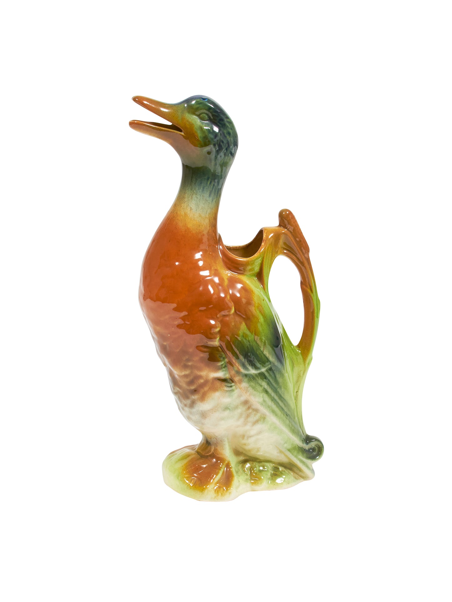 Vintage Saint Clément Majolica Duck Pitcher 1930s Weston Table