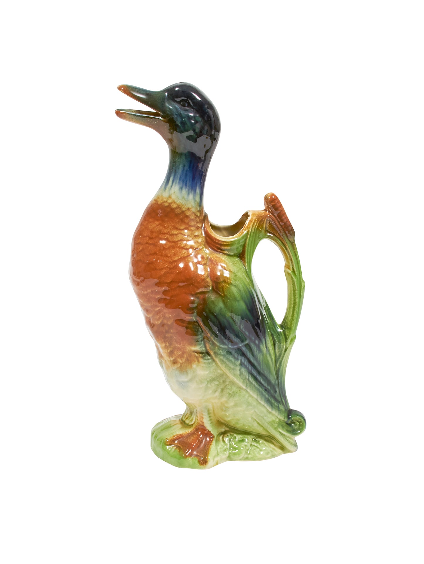 Vintage Saint Clément Majolica Duck Pitcher 1930s Weston Table