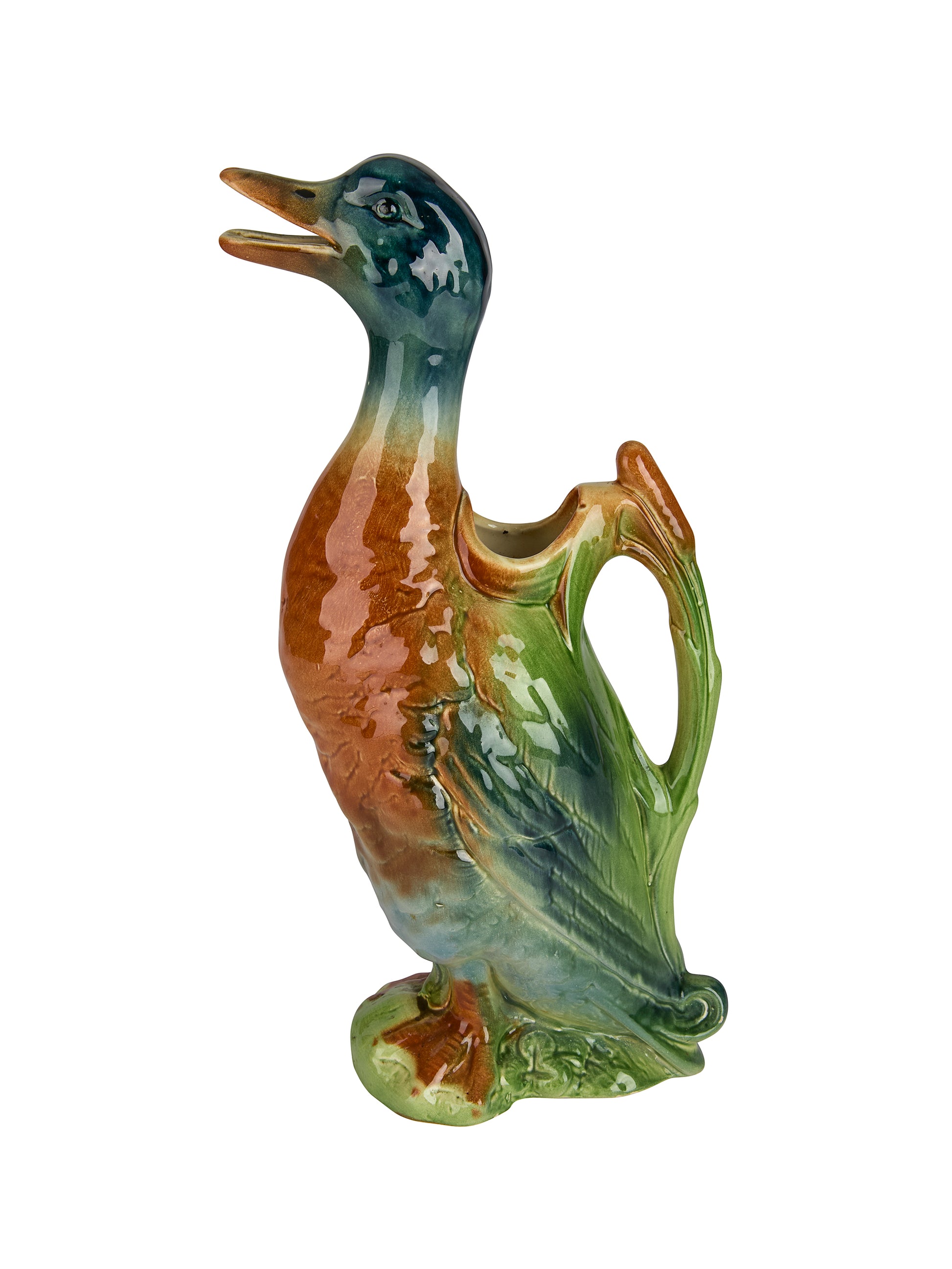 Vintage Saint Clément Majolica Duck Pitcher Weston Table
