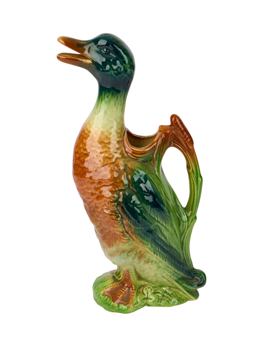 Vintage Saint Clément Majolica Duck Pitcher 1930s Weston Table