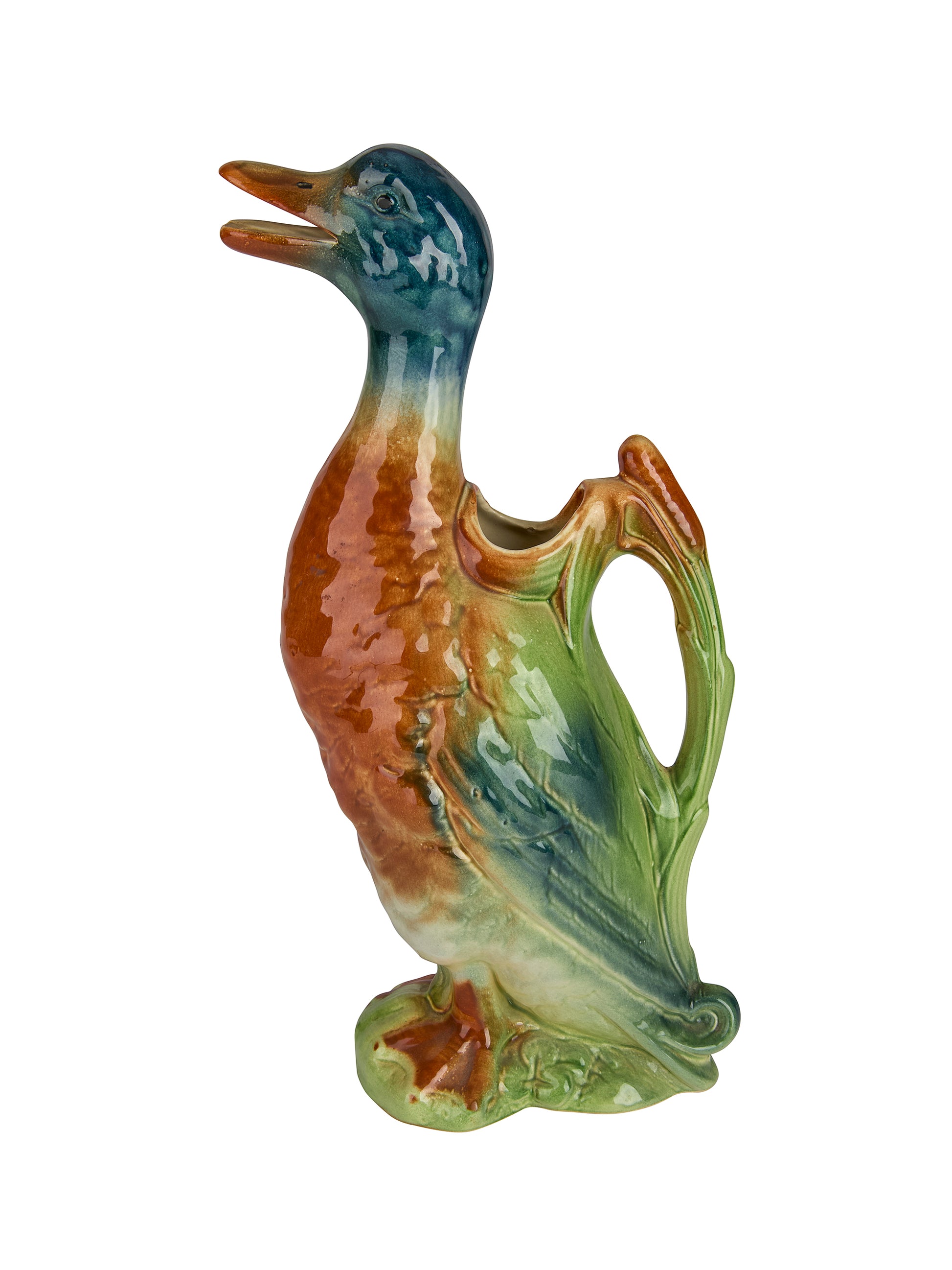 Vintage Saint Clément Majolica Duck Pitcher Weston Table