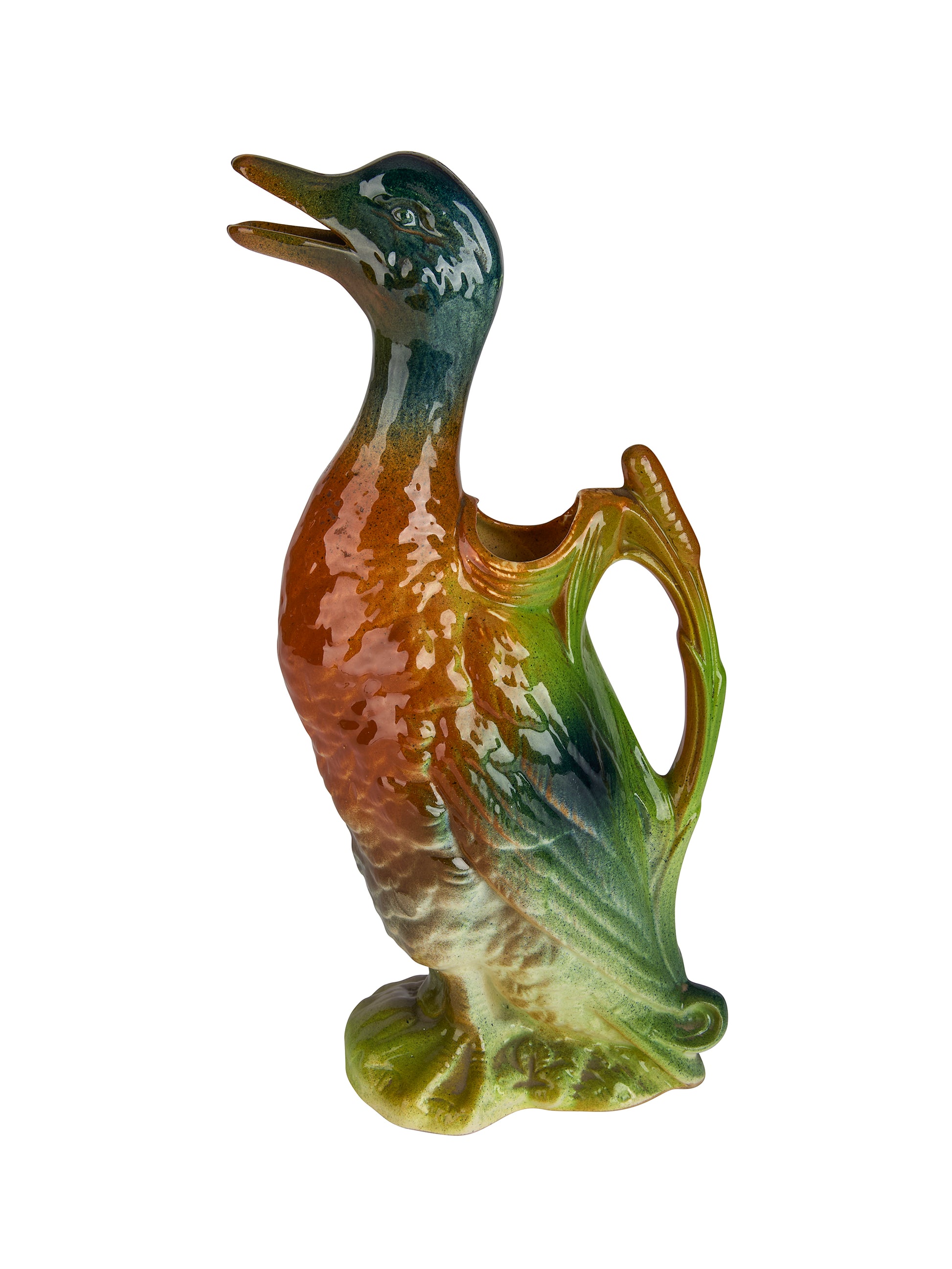 Vintage Saint Clément Majolica Duck Pitcher Weston Table