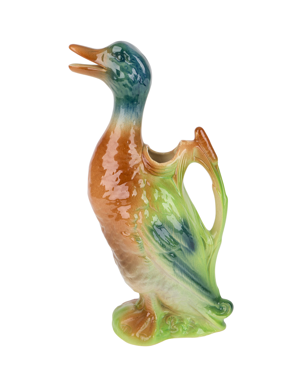 Vintage Saint Clement Majolica Duck Pitcher Two Weston Table