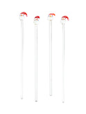 Vintage Santa Claus Glass Cocktail Stirrers Set of Four Weston Table