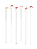 Vintage Santa Claus Glass Cocktail Stirrers Set of Six Weston Table