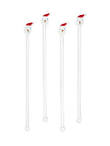 Vintage Santa Claus Glass Swizzle Sticks Set of Four Weston Table