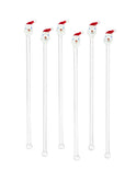 Vintage Santa Claus Glass Swizzle Sticks Set of Six Weston Table