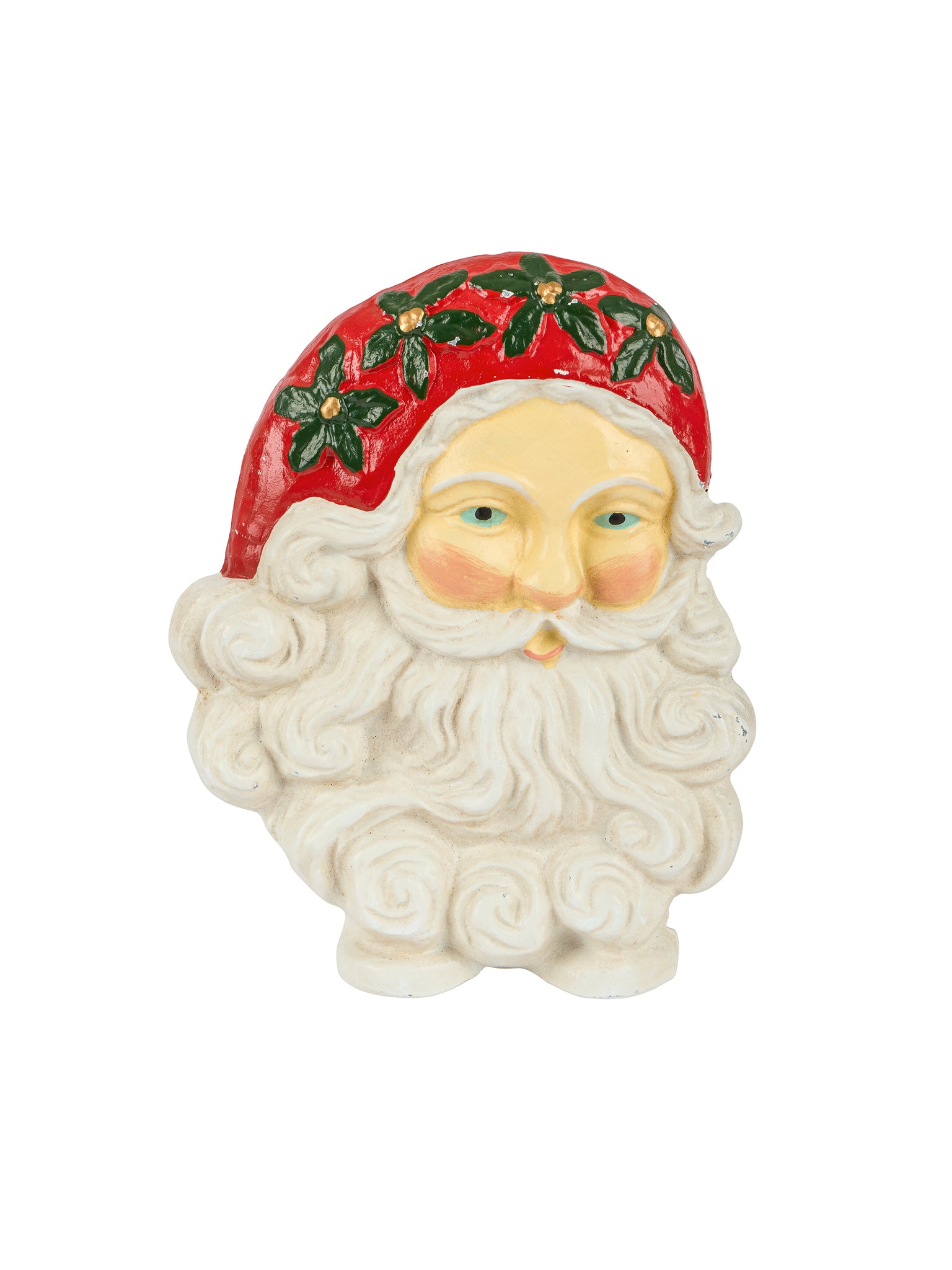 Vintage Santa with Stocking Garland Cast Iron Doorstop Weston Table