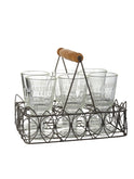 Vintage Scalloped Edge Wire Bistro Glass Caddy Weston Table