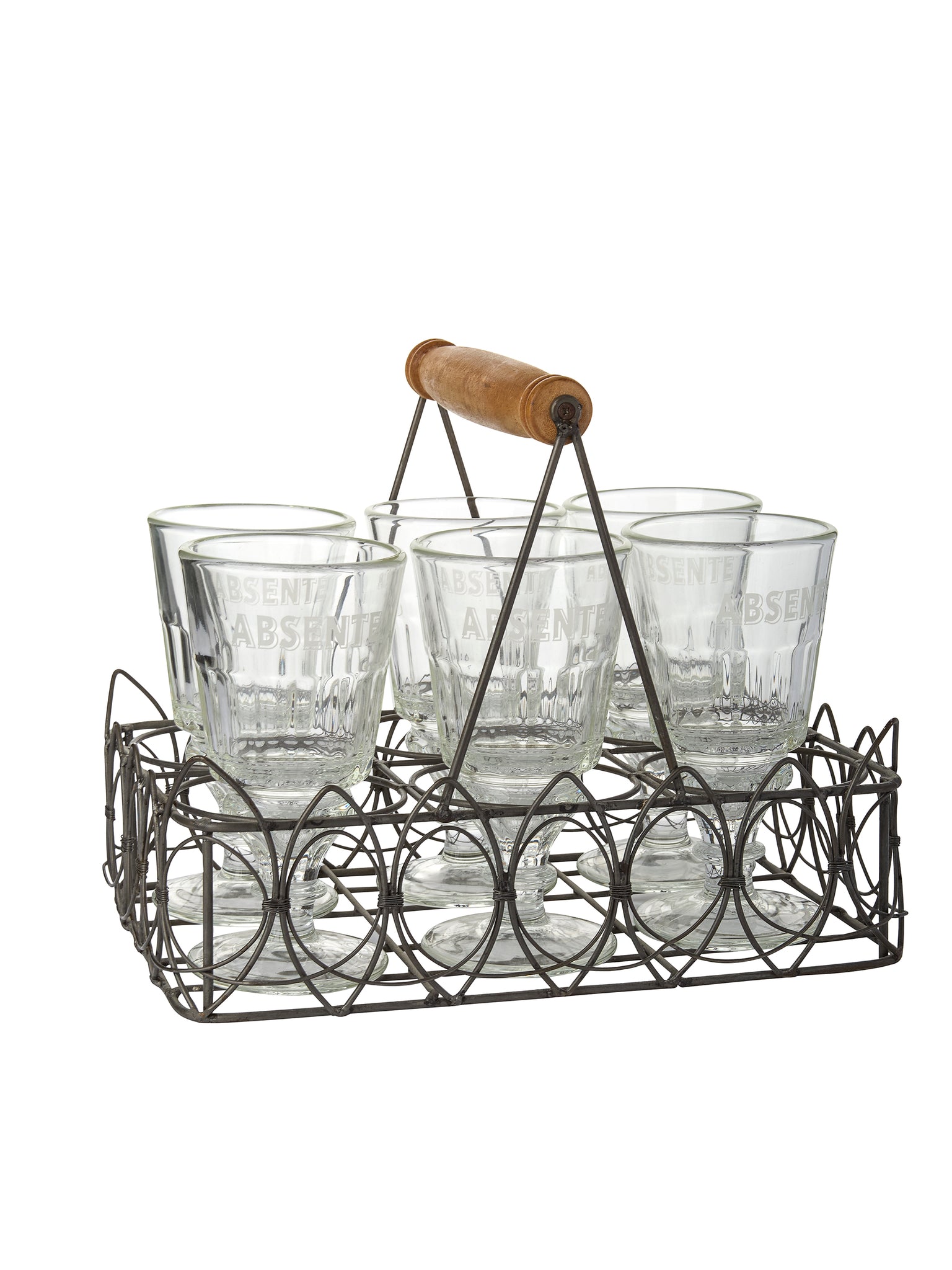 Vintage Scalloped Edge Wire Bistro Glass Caddy Weston Table