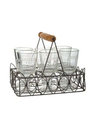  Vintage Scalloped Edge Wire Bistro Glass Caddy Weston Table 