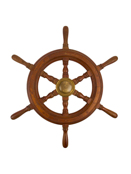 Vintage Ship's Helm Steering Wheel Weston Table