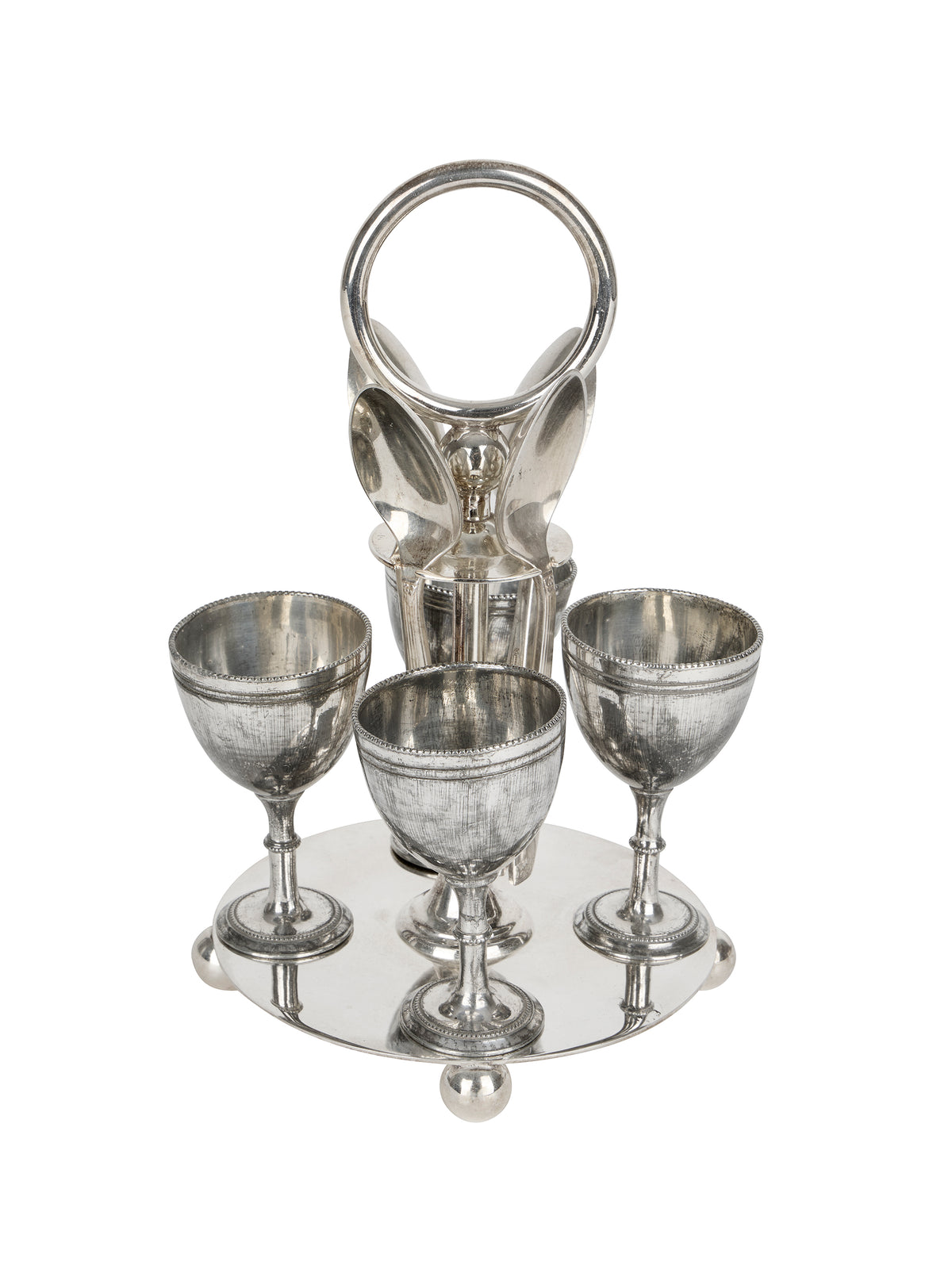 Vintage Silver Plate Egg Cup Caddy Seven Weston Table