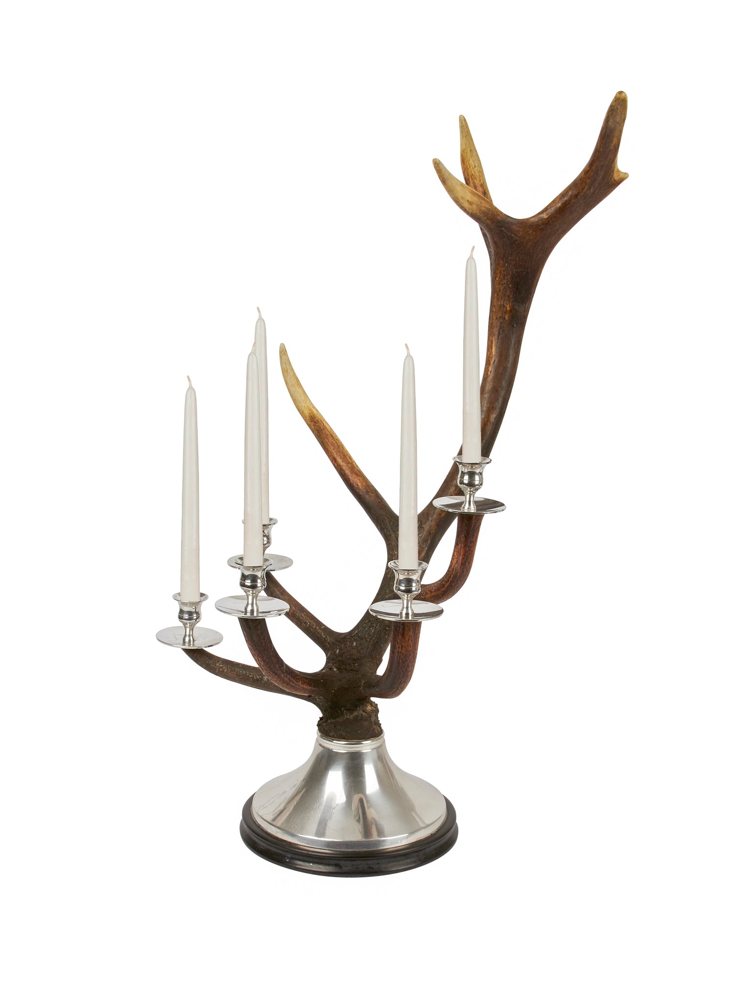 Vintage Silver Plate Nine Point Antler Candelabra Weston Table