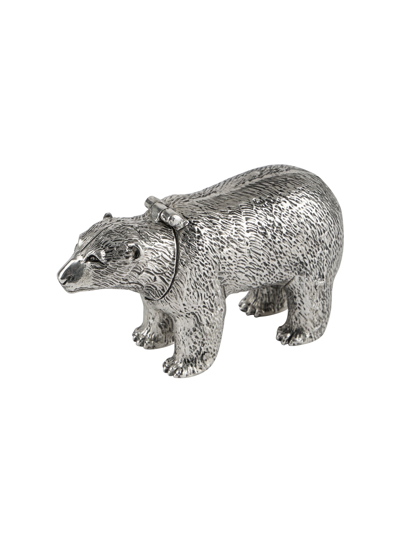 Vintage Silver Plate Polar Bear Match Safe Weston Table