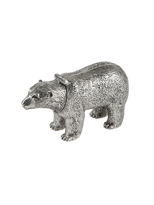 Vintage Silver Plate Polar Bear Match Safe Weston Table