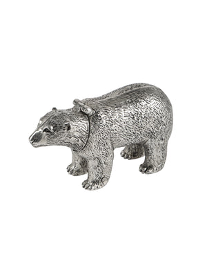  Vintage Silver Plate Polar Bear Match Safe Weston Table 