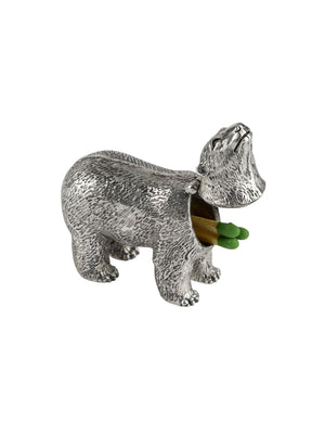  Vintage Silver Plate Polar Bear Match Safe Weston Table 