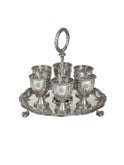 Vintage Silver Plate Six Egg Cup Caddy TwoWeston Table