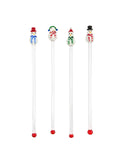 Vintage Snowmen with Scarves Highball Glass Swizzle Sticks Weston Table