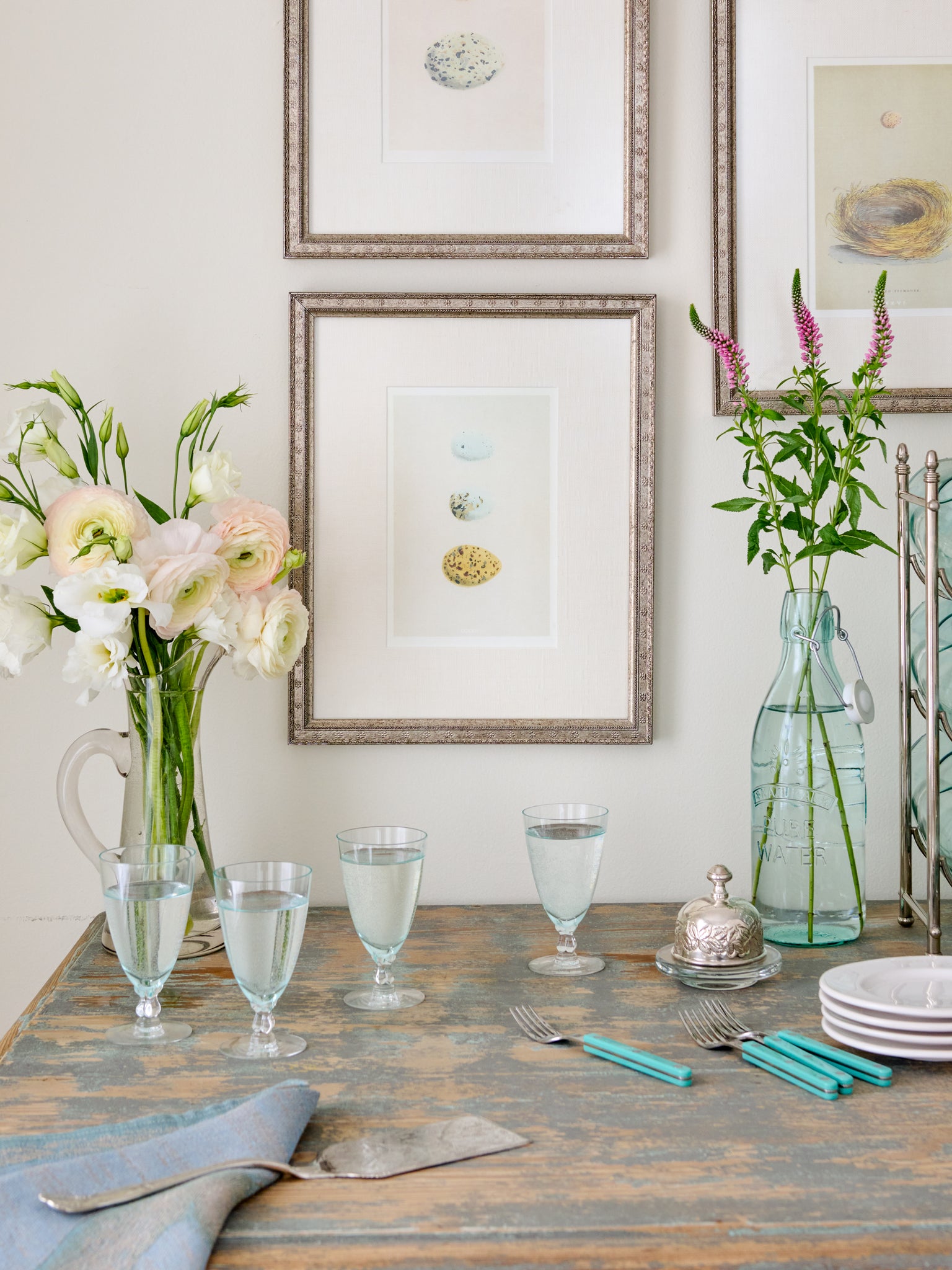 Vintage Speckled Egg Illustration Framed Art Weston Table