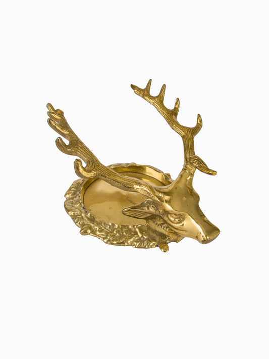 Vintage Stag Head Brass Wine Bottle Coaster Weston Table