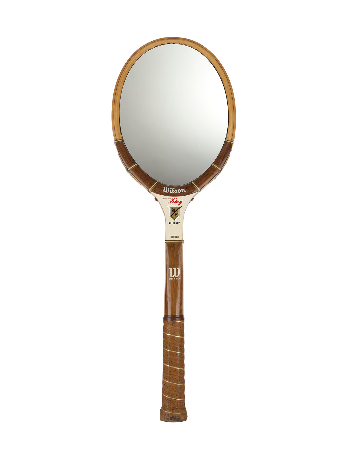 Vintage Tennis Racquet Mirror Nine Weston Table