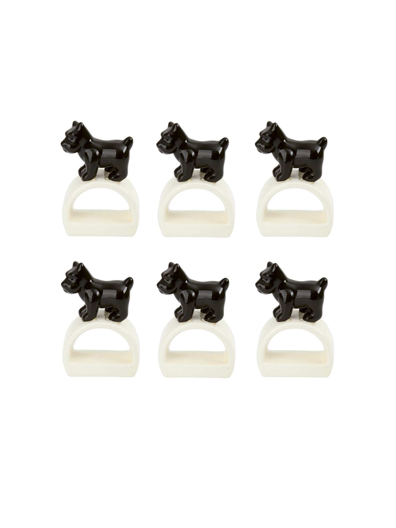 Vintage Thomas Obrien Scottie Dog Napkin Rings Weston Table