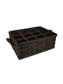 Vintage Twelve Bottle Wicker Wine Bottle Basket Weston Table