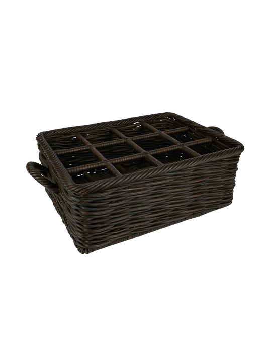 Vintage Twelve Bottle Wicker Wine Bottle Basket Weston Table