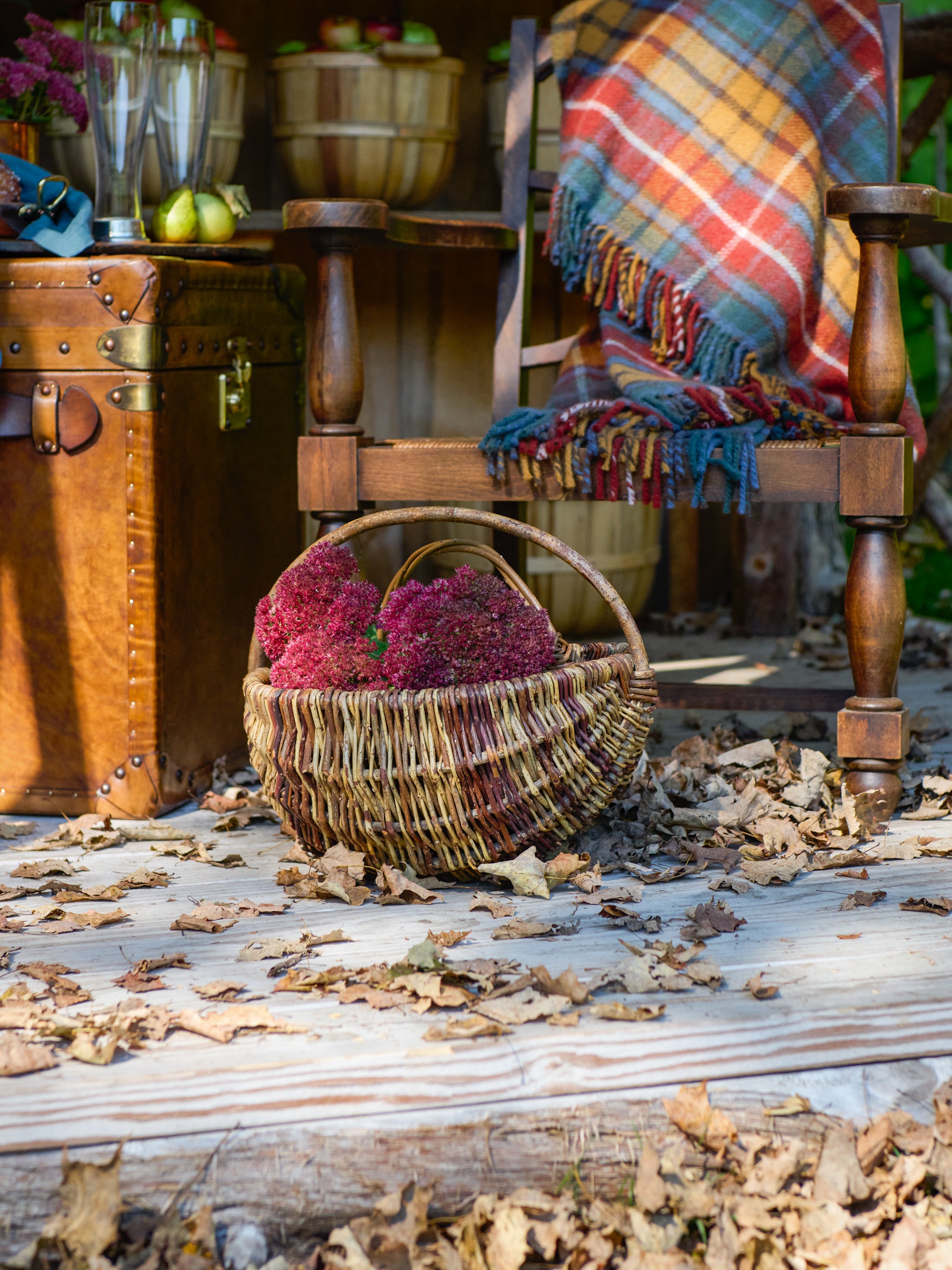 Farmhouse basket best sale for blankets