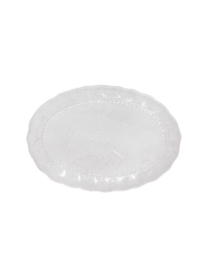 Vintage Vietri Bellezza White Oval Scallop Rim Serving Platter Weston Table 