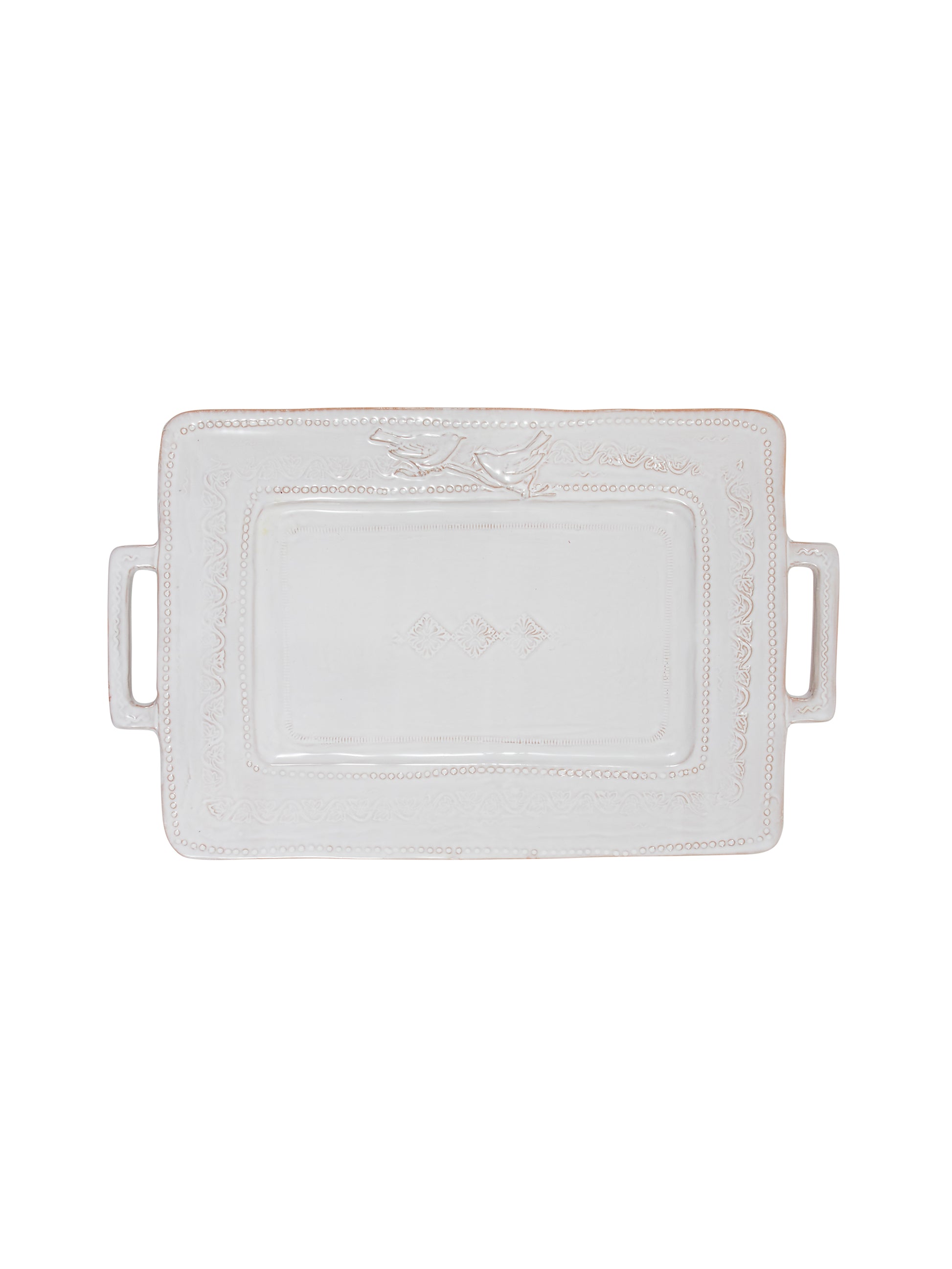 Vintage Vietri Bellezza White Rectangular Serving Platter Weston Table