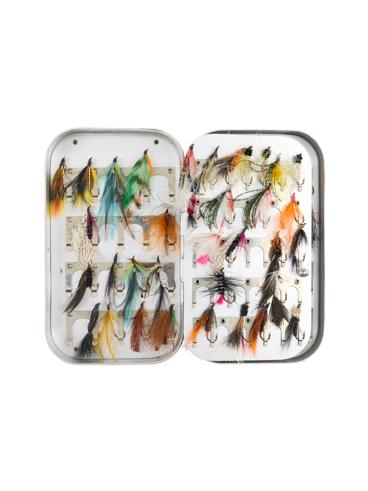 Vintage Wheatley English Fly Box 72 Flies Weston Table