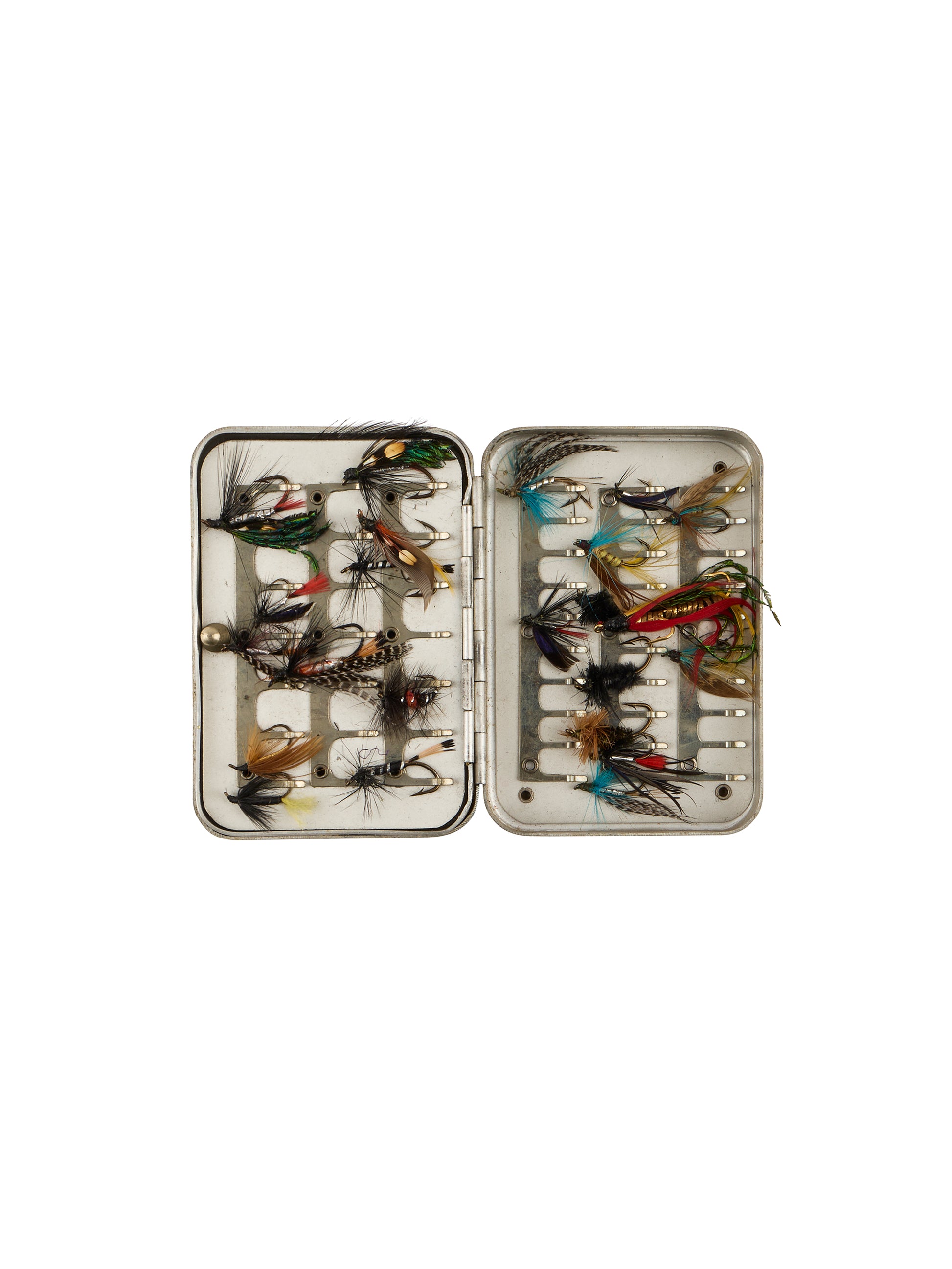 Vintage Wheatley Pocket Fly Fishing Box 102 Flies Weston Table