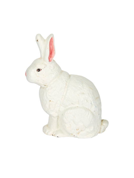 Vintage White Rabbit Cast Iron Doorstop Weston Table