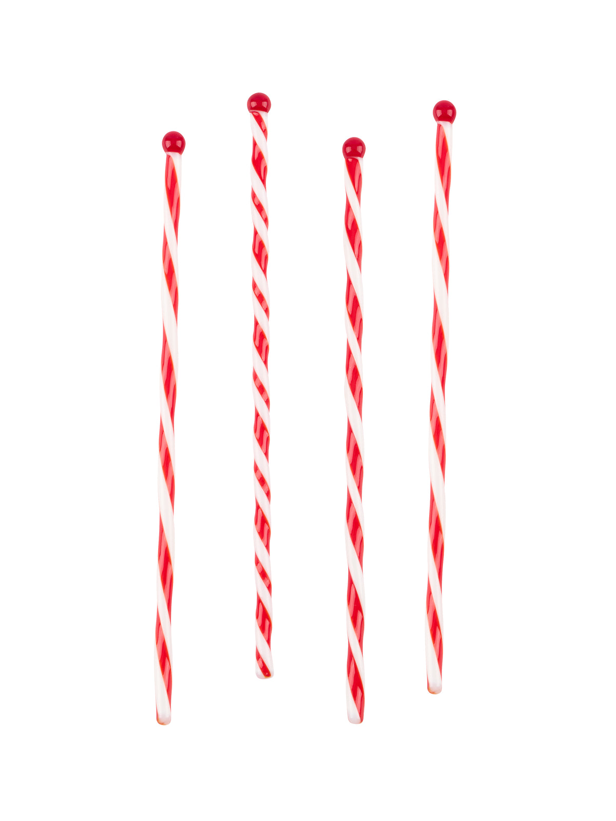 Vintage White and Red Peppermint Stick Swizzle Sticks Set of Four Weston Table