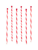 Vintage White and Red Peppermint Stick Swizzle Sticks Set of Six Weston Table