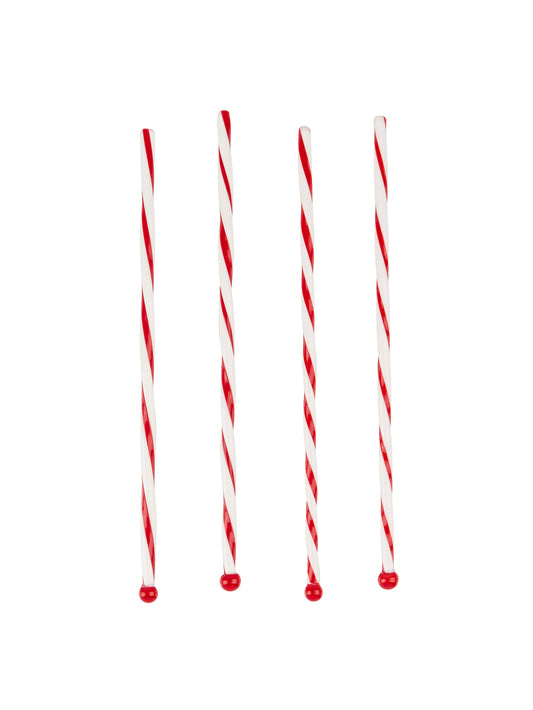 Vintage White and Red Peppermint Stick Swizzle Sticks