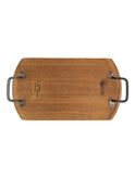 Vintage Wine Barrel Rectangular Wrought Iron Handled Serving Board Two Weston Table