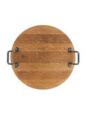 Vintage Wine Barrel Serving Board with Wrought Iron Handles Three Weston Table