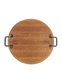 Vintage Wine Barrel Serving Board with Wrought Iron Handles Two Weston Table