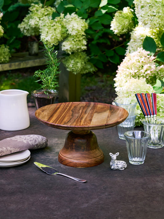 Vintage Wood Pedestal Cake Stand Weston Table