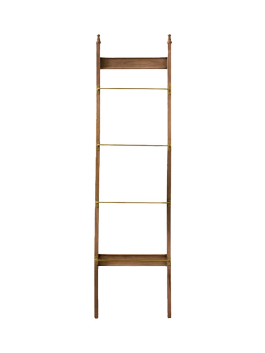 Vintage Wood and Brass Library Ladder Weston Table