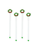 Vintage Wreath Glass Swizzle Sticks Set of Four Weston Table