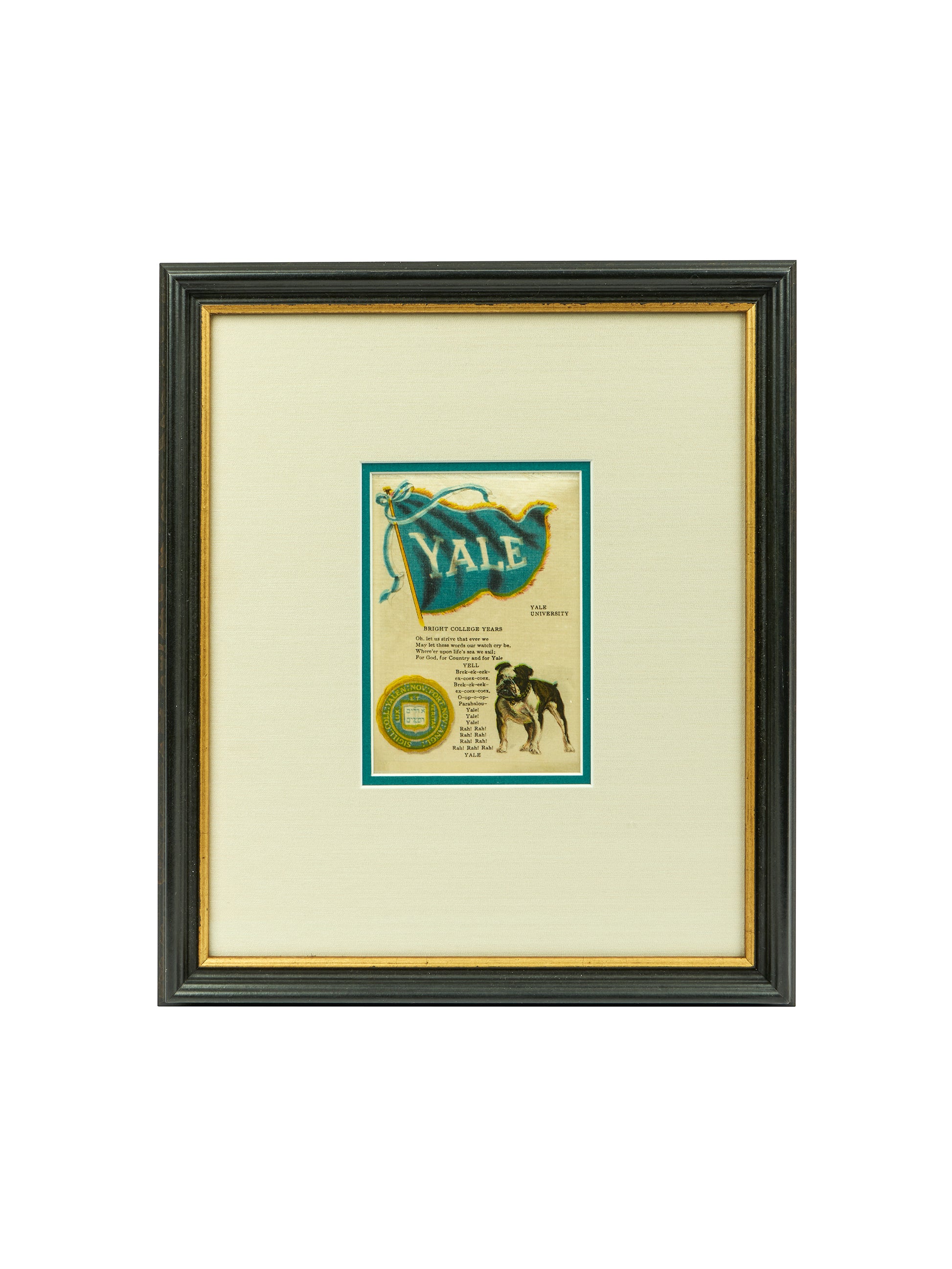 Vintage Yale Fight Song Silk Wall Hanging Weston Table