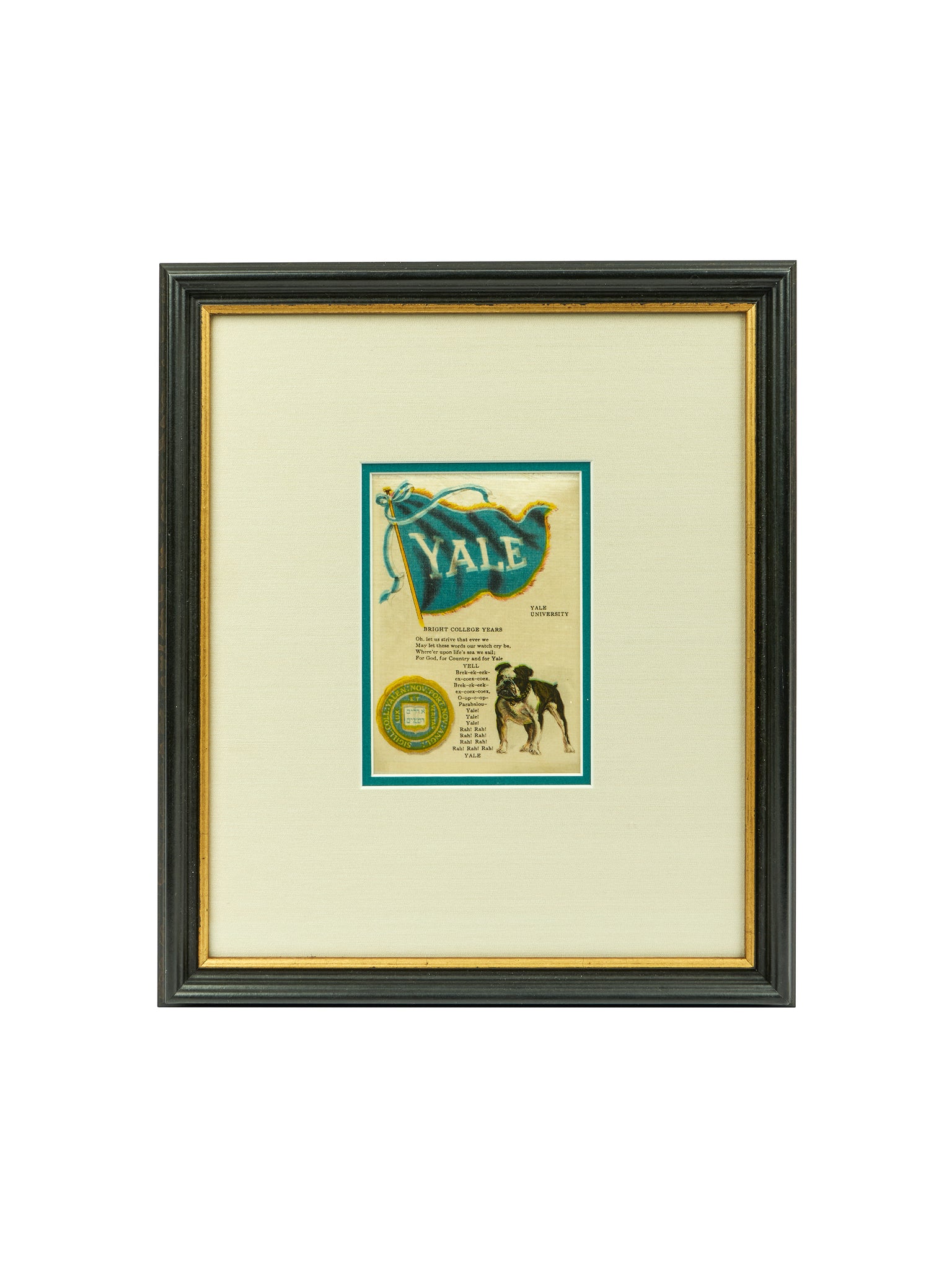Vintage Yale Fight Song Silk Wall Hanging Weston Table